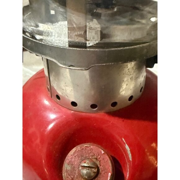 Vintage 1965 Red Coleman Lantern 12" Model 200 A Pyrex Glass Coleman Lantern Mod - Picture 6 of 16